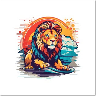 Beautiful Color Splash Lion Design Posters and Art